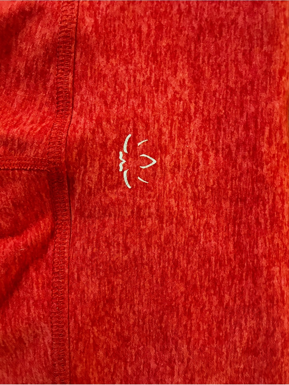 Beyond Yoga Red Heather Leggings with Subtle Logo